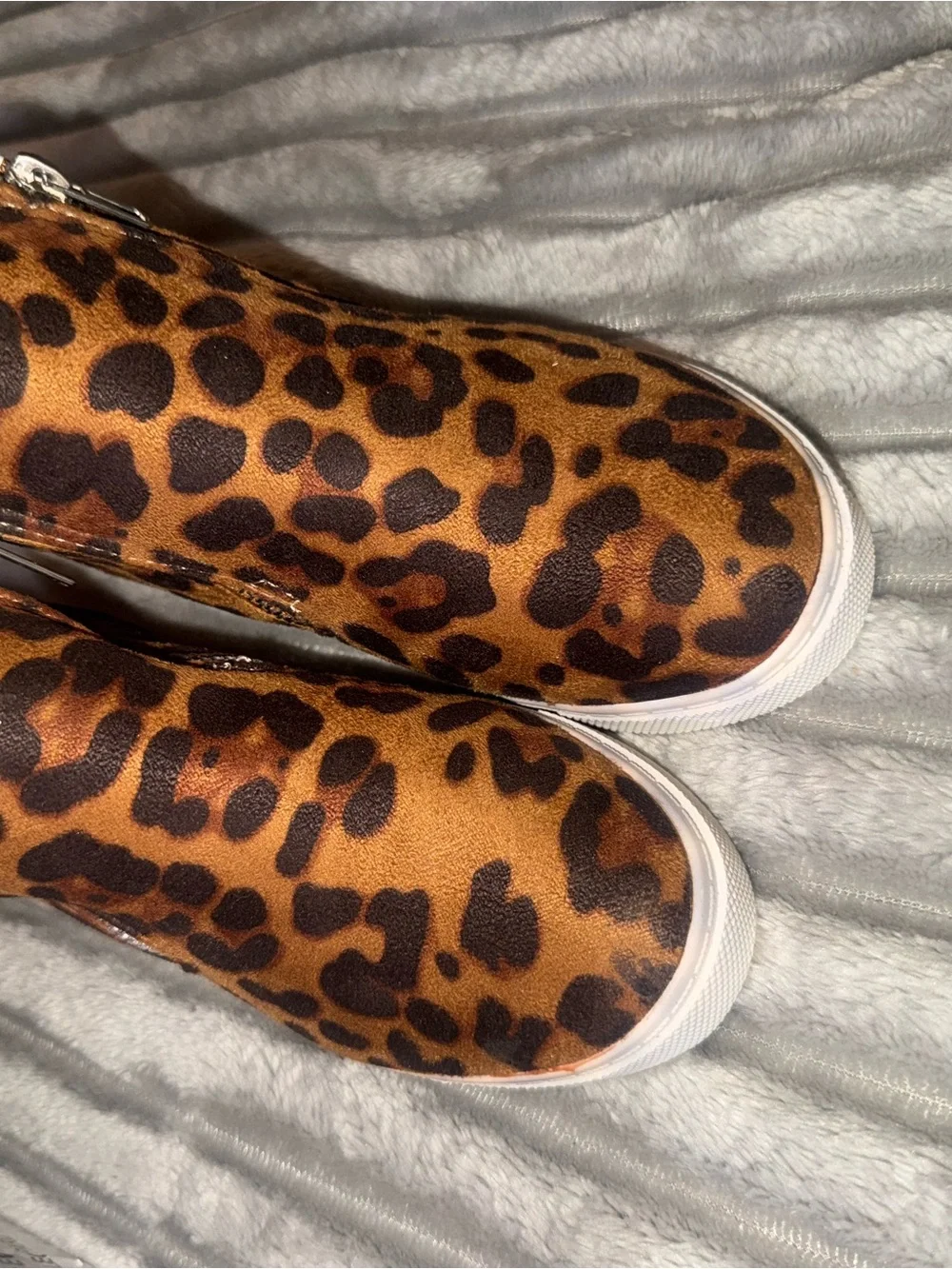 Adrienne Vittadini Leopard Print Ankle Booties - Brown/Black